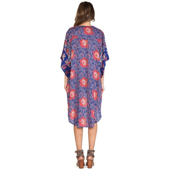 Flynn Skye Stevie Kimono Top Low High Button Flora - Picture 2 of 8